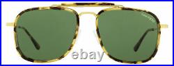 Tom Ford Square Sunglasses TF665 Huck 56N Tortoise/Gold 56mm FT0665