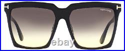 Tom Ford Square Sunglasses TF764 Sabrina-02 01B Black 58mm FT0764