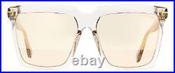 Tom Ford Square Sunglasses TF764 Sabrina-02 20Z Transparent Champagne 58mm FT076