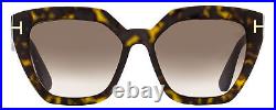Tom Ford Square Sunglasses TF939 Phoebe 52K Dark Havana 56mm FT0939
