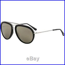 Tom Ford Stacy FT0452 01C Shiny Black / Smoke Mirror Lens Aviator Sunglasses