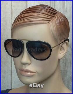 Tom Ford Stacy Pilot Sunglasses Matte Black Gold Brown Gradient Ft 0452 02t