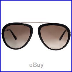Tom Ford Stacy TF452 01K Black/Gunmetal Gradient Women's Aviator Sunglasses
