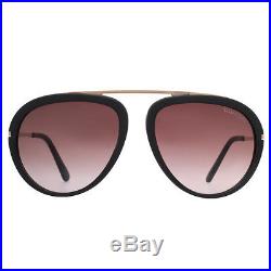 Tom Ford Stacy TF452 02T Matte Black/Rose Gold Gradient Aviator Sunglasses