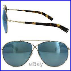 Tom Ford Sunglasses 0374 Eva 28X Shiny Rose Gold Blue Mirror