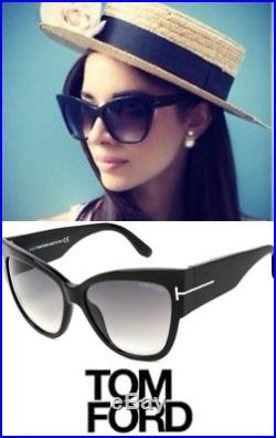 Tom Ford Sunglasses 371 TF0371-F 01B Black Anoushka Asian Fit Gray Gradient NEW