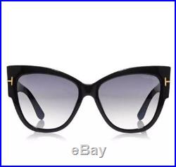 Tom Ford Sunglasses 371 TF0371-F 01B Black Anoushka Asian Fit Gray Gradient NEW