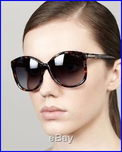Tom Ford Sunglasses Alicia, Angled Round Sunglasses, Violet Havana