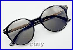 Tom Ford Sunglasses Araki TF1184 01A Black Round Frame Gray Lenses 52-20-140 New