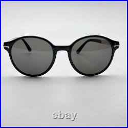 Tom Ford Sunglasses Araki TF1184 01A Black Round Frame Gray Lenses 52-20-140 New