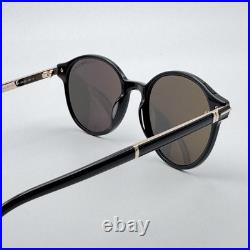 Tom Ford Sunglasses Araki TF1184 01A Black Round Frame Gray Lenses 52-20-140 New