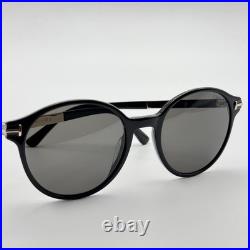 Tom Ford Sunglasses Araki TF1184 01A Black Round Frame Gray Lenses 52-20-140 New