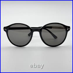Tom Ford Sunglasses Araki TF1184 01A Black Round Frame Gray Lenses 52-20-140 New