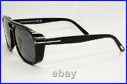 Tom Ford Sunglasses Black Glossy Pilot Gold Rosco FT1022 TF 1022 01A 58mm