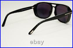 Tom Ford Sunglasses Black Glossy Pilot Gold Rosco FT1022 TF 1022 01A 58mm