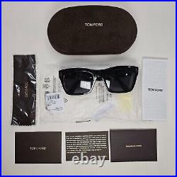 Tom Ford Sunglasses Black Glossy Square Gold Nico FT1062 TF 1062 01A 56mm