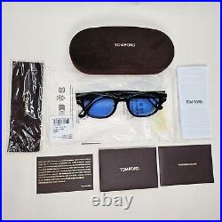 Tom Ford Sunglasses Blue Black Glossy Square FT1041-D TF 1041-D 01V 48mm