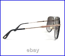 Tom Ford Sunglasses Brady TF841 28B Shiny Rose Gold Black Frames Smoke Gradient