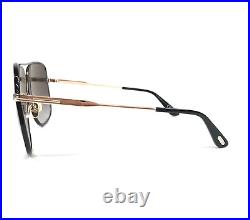 Tom Ford Sunglasses Brady TF841 28B Shiny Rose Gold Black Frames Smoke Gradient