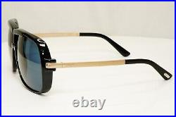 Tom Ford Sunglasses Caine Black Gold Grey Square Mens FT0800 TF800 01A 62mm