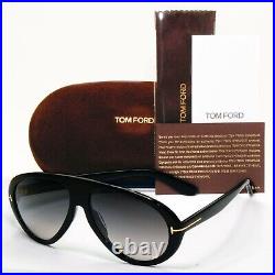 Tom Ford Sunglasses Camillo-02 Black Glossy Grey Gradient Pilot FT0988 TF988 01B Tom Ford Sunglasses Camillo-02 Black Glossy Grey Gradient Pilot FT0988 TF988 01B