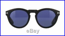 Tom Ford Sunglasses Carter-02 FT0627 02V 50MM Folding Matte Black / Blue Lens