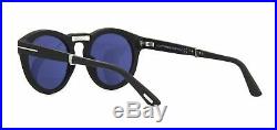Tom Ford Sunglasses Carter-02 FT0627 02V 50MM Folding Matte Black / Blue Lens