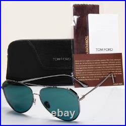 Tom Ford Sunglasses Charles-02 Gunmetal Green Blue Teal Pilot Metal TF 853 12V