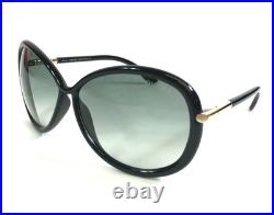 Tom Ford Sunglasses Clothilde TF162 01B Shiny Black Frames Blue Gradient Lenses