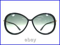 Tom Ford Sunglasses Clothilde TF162 01B Shiny Black Frames Blue Gradient Lenses