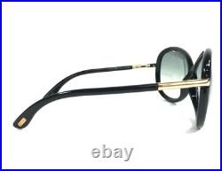 Tom Ford Sunglasses Clothilde TF162 01B Shiny Black Frames Blue Gradient Lenses