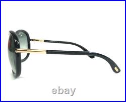 Tom Ford Sunglasses Clothilde TF162 01B Shiny Black Frames Blue Gradient Lenses