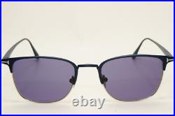 Tom Ford Sunglasses Dark Blue Gold Metal Square Liv FT0851 TF 851 91V 52mm