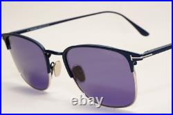 Tom Ford Sunglasses Dark Blue Gold Metal Square Liv FT0851 TF 851 91V 52mm