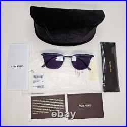 Tom Ford Sunglasses Dark Blue Gold Metal Square Liv FT0851 TF 851 91V 52mm