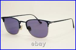 Tom Ford Sunglasses Dark Blue Gold Metal Square Liv FT0851 TF 851 91V 52mm