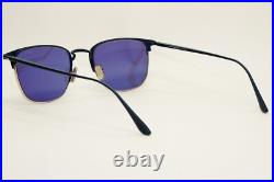 Tom Ford Sunglasses Dark Blue Gold Metal Square Liv FT0851 TF 851 91V 52mm