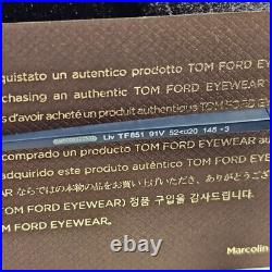 Tom Ford Sunglasses Dark Blue Gold Metal Square Liv FT0851 TF 851 91V 52mm