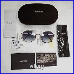 Tom Ford Sunglasses Declan Gold Round Metal Grey Gradient FT0826 TF 826 28B