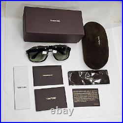 Tom Ford Sunglasses Eliott Brown Gold Square Grey Green Lens TF335 56K 270124