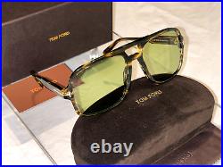 Tom Ford Sunglasses FALCONER-02 FT0884 Light Havana/Green Lens 52N Authentic NEW