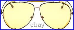 Tom Ford Sunglasses FT 0900 Jack-02 01E Black Frame Yellow lens Unisex 62-11-140