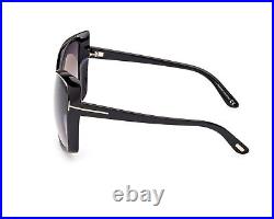 Tom Ford Sunglasses FT 0943 943 01B Jasmin Shiny Black Smoke Gradient New 63mm