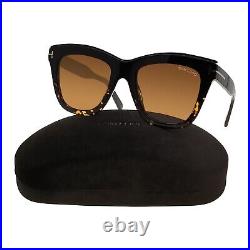 Tom Ford Sunglasses FT0685 TF 685 Julie 05E Black/Havana/Gold Square Women's