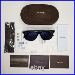 Tom Ford Sunglasses Fletcher Black Blue Square Gold FT0832 TF 832 01V 57mm