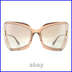 Tom Ford Sunglasses Gia FT0766 57G Shiny Beige Brown Mirror
