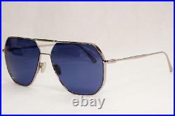 Tom Ford Sunglasses Gilles-02 Silver Dark Blue Metal Pilot TF 852 14V 59mm