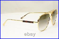 Tom Ford Sunglasses Gold Pilot Metal Brown Andes FT0670 TF 670 30B b 38157