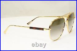 Tom Ford Sunglasses Gold Pilot Metal Brown Andes FT0670 TF 670 30B b 38913
