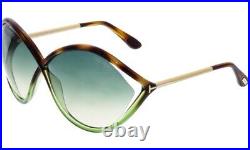 Tom Ford Sunglasses Gradient Liora FT0528 56W-70-120 Turquoise Brown/Green Gold